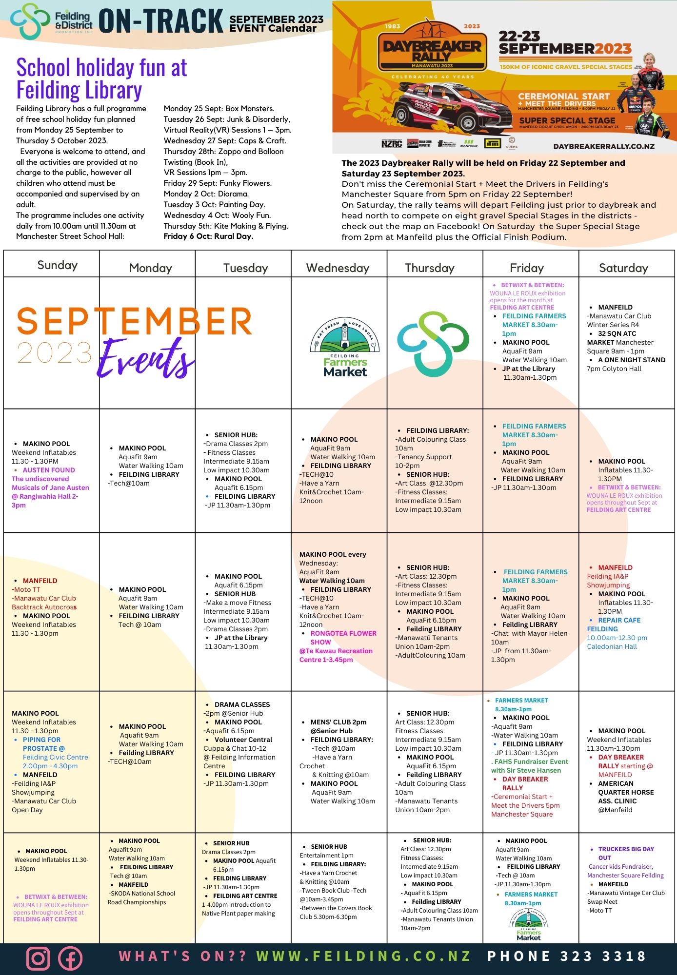 September 2023 Manawatu Event Calendar