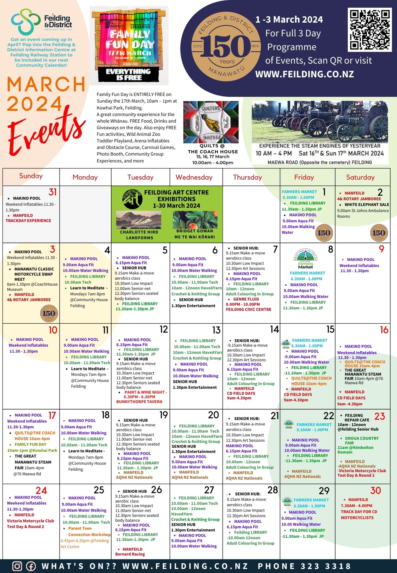 March 2024 Event Calendar Feilding Manawatu