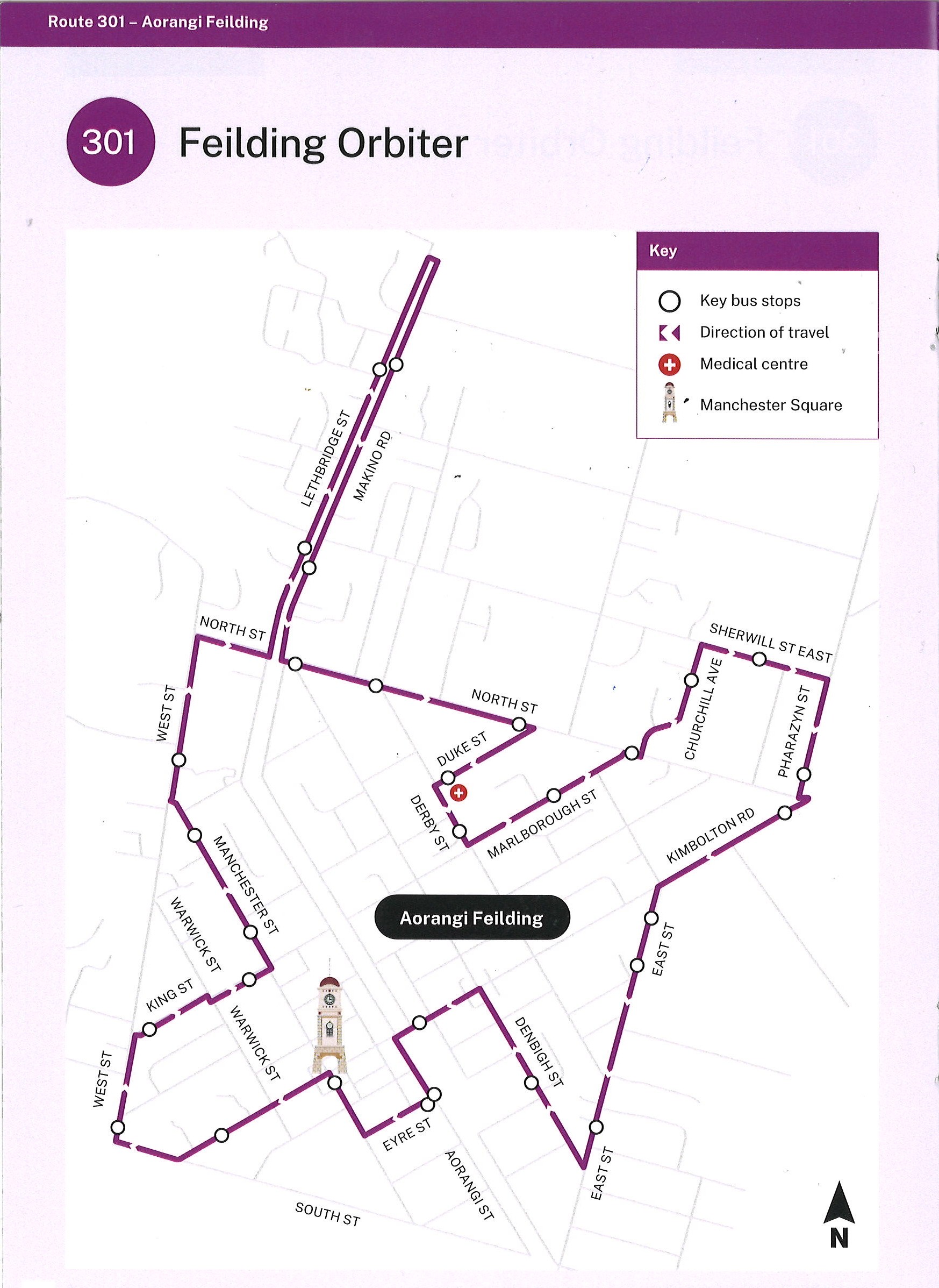 Feilding Orbiter Bus Timetable