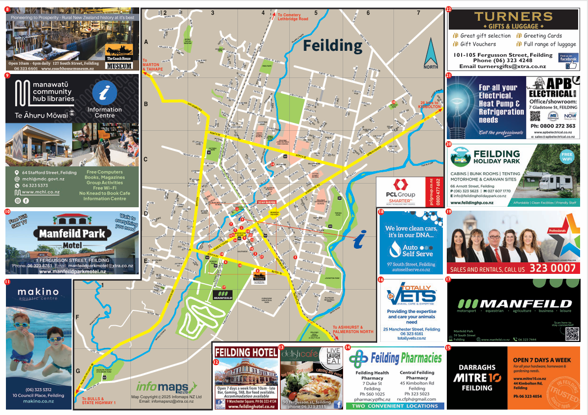 Feilding Street Map ManawatuNZ